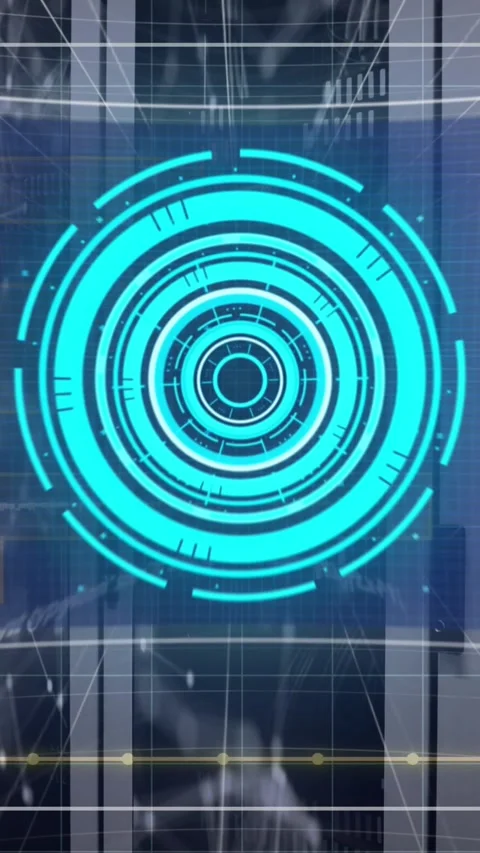 Animation of scope scanning and financial data processing over computer servers Stock Footage 343996033