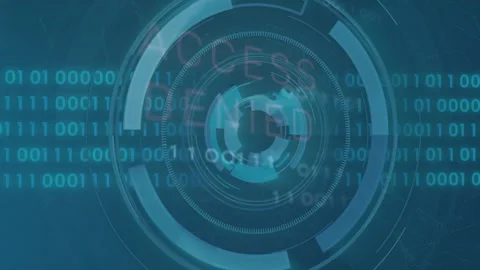 Animation of scope scanning and network of connections over binary coding and Video stock 303951027