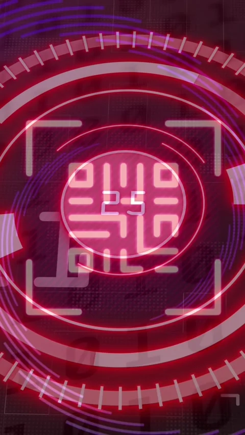 Animation of scope scanning with data processing and qr code Stock-Footage 341918473