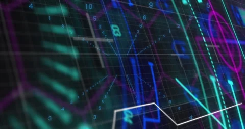 Animation of scope scanning with digital data processing Stock Footage 265623246