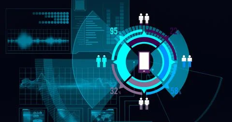 Animation of scope scanning, human models and medical data processing over Stock Illustration