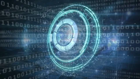 Animation of scope scanning with networks over binary coding Stock Footage 330343667