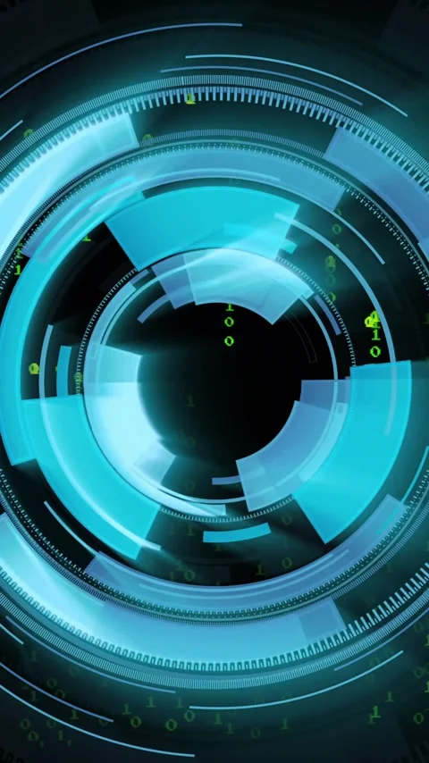 Animation of scope scanning over binary coding Stock Footage 344012139
