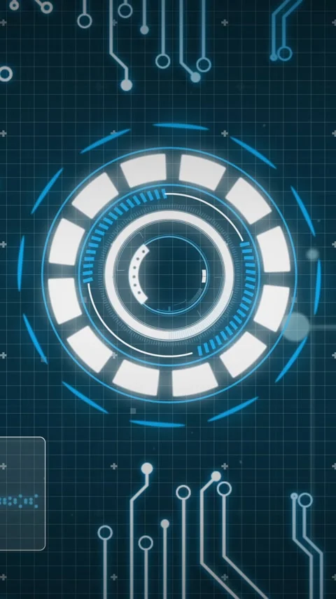Animation of scope scanning over data processing with connections Stock Footage 344370203
