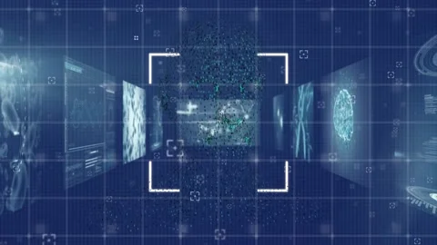 Animation of scope scanning over digital... | Stock Video | Pond5