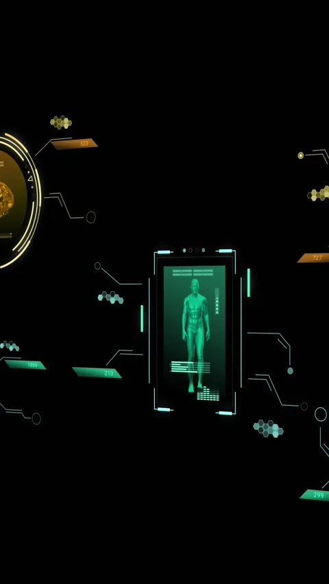 Animation of scopes and scientific data processing over black background Stock Footage 323900170
