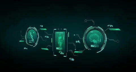 Animation of scopes and scientific data processing over black background Stock Footage 328919650