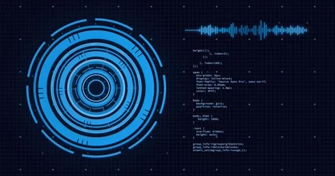 Animation of scopes scanning and data processing over grid 库存影片 151931333