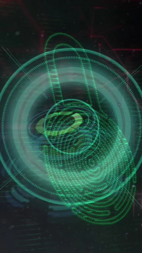 Animation of scopes scanning and data processing Stock Footage 343887906