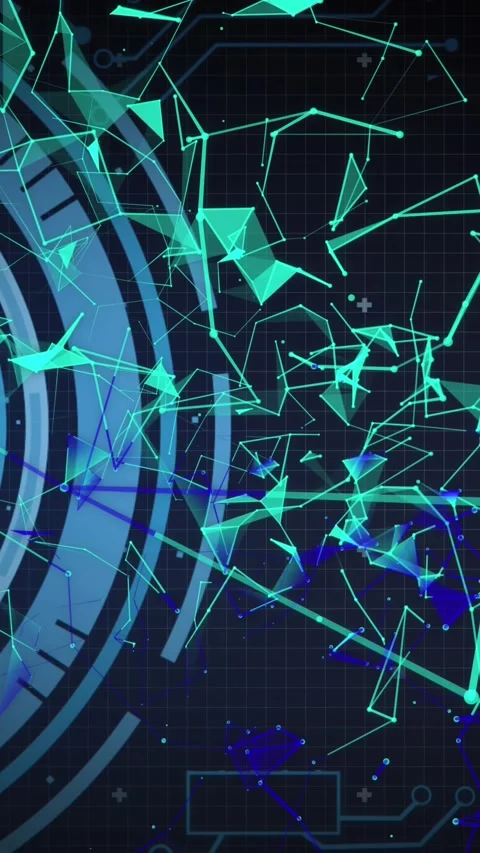 Animation of scopes scanning and network of connections over processor elements Video stock 342004317