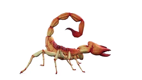 Animation of Scorpion on white background Stock Footage 133370730