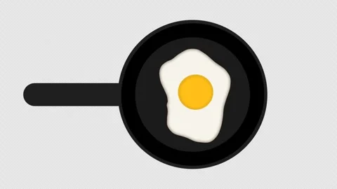 Animation of scrambled eggs, fried egg. Stock Footage 278676548