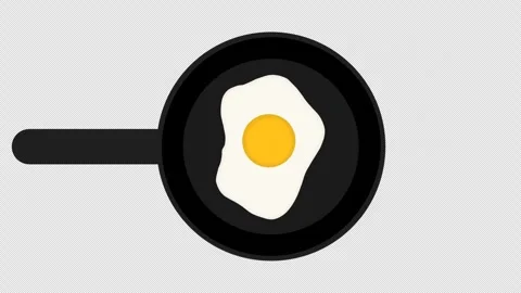 Animation of scrambled eggs, fried egg. Stock Footage 279008057