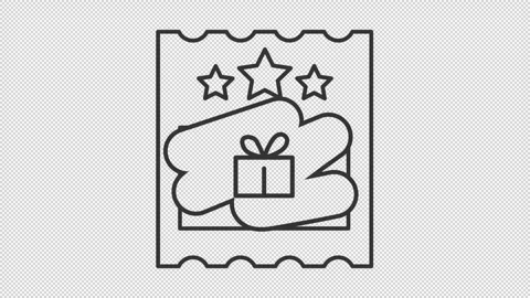 Animation of scratch card black linear icon Stock Footage 249245210