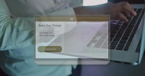 Animation of screen with ai text over african american man using laptop Stock-Footage 237574375