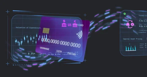 Animation of screen with data and credit... | Stock Video | Pond5