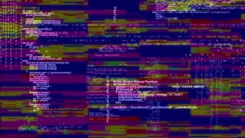 Animation of screen with data processing on stripes in seamless loop 库存影片 136293916