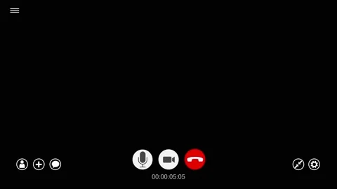 Animation of screen display of a video call template on a black background. Stock Footage 150876827