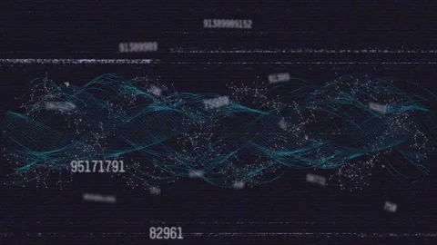 Animation of screen with numbers changing and dna strand Stock Footage 156570338