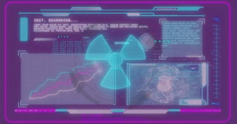 Animation of screens with digital data processing over purple background Stock Footage 310529931