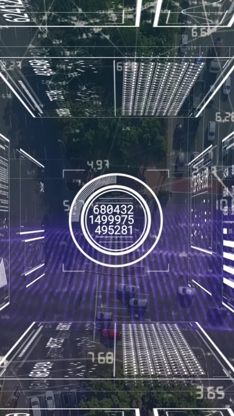 Animation of screens with network of connections and data processing Stock Footage 344722819