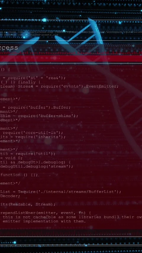 Animation of screens with programming languages over moving illuminated lines 動画素材 344556948
