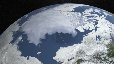 Animation of the sea ice maximum extent year 2018 . Elements of this images Video stock 90410198