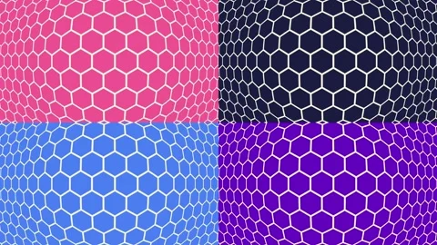 Animation of seamless geometric hexagon pattern background collection set Video stock 325292106