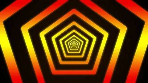 Animation Seamless Infinite Looping Tunnel Pentagon Vídeo Stock 196543404