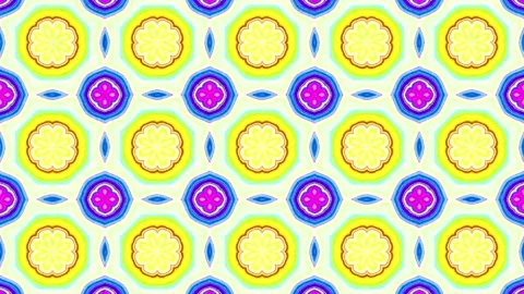 Animation Seamless Kaleidoscope pattern colorful background Vídeos de archivo 196552374
