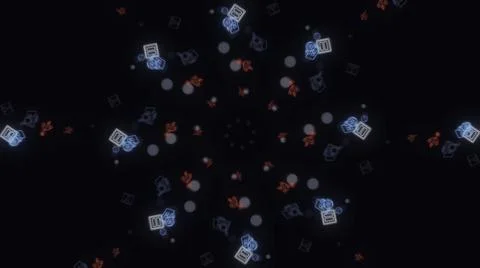 Animation of seamless loop. Animation. Abstract animation of multicolored neon Stock Illustration