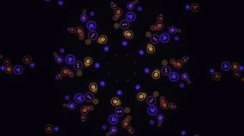 Animation of seamless loop. Animation. Abstract animation of multicolored neon Stock Illustration
