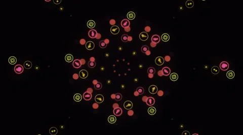 Animation of seamless loop. Animation. Abstract animation of multicolored neon Illustrazione stock