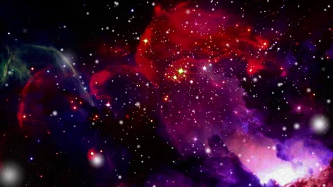 Animation seamless looping of red galaxies outer space. Stock Footage 260501884