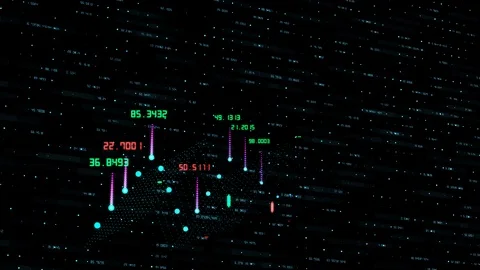 Animation seamless looping video background. Abstract currency rate. Bar graph Stock Footage 122767965