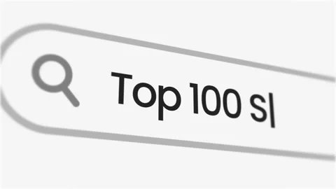 Animation of a search bar with the partial phrase """"Top 100 Songs"""" being Stock Footage 281335674