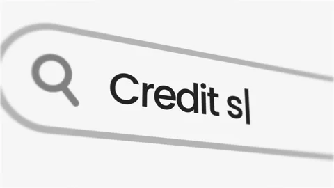 Animation of a search bar with the partial phrase """"credit score"""" being Video stock 281335931