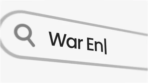 Animation of a search bar with the partial phrase """"war ended"""" being typed. Stock Footage 281336256
