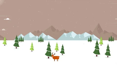 Animation of secenery snow on the hill 스톡 동영상 97963739