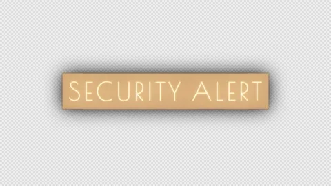 Animation of Security Alert golden glitch text  effect Stock Footage 313879071