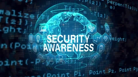 Animation of security awareness text over globe and data processing Stock Footage 204759237