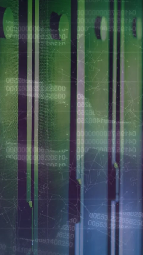 Animation of security chain icon and network of connections against computer Stock Footage 322559518