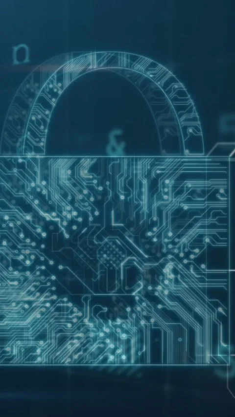 Animation of security padlock and data processing over navy background Stock Footage 323341637