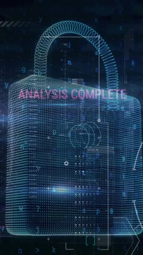 Animation of security padlock and data processing over navy background Stock Footage 323341654