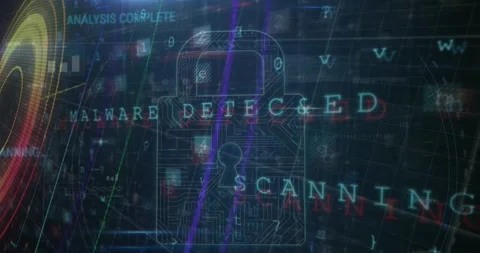 Animation of security padlock and data processing over navy background Stock Footage 328310629