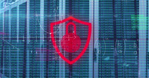 Animation of security padlock icon and mathematical equations against computer Stock Footage 328007022
