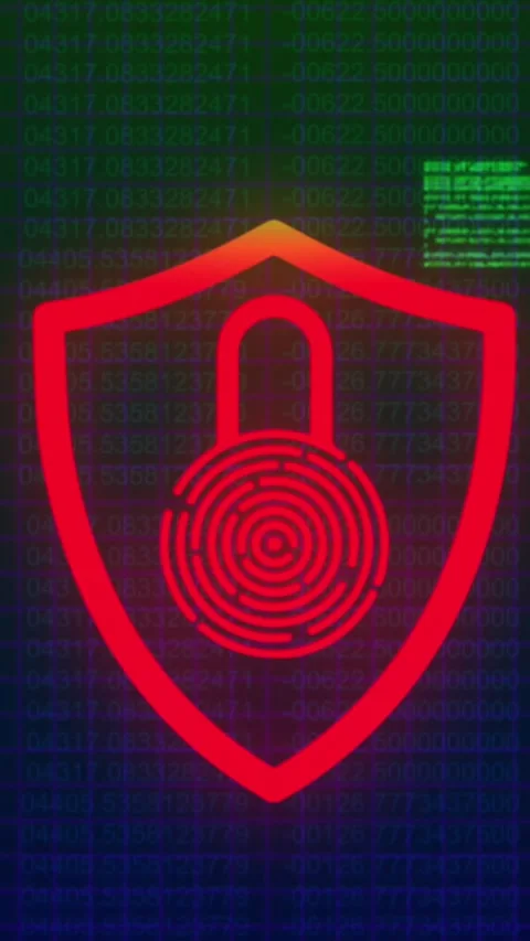 Animation of security padlock icon and data processing against black background Stock Footage 344706395