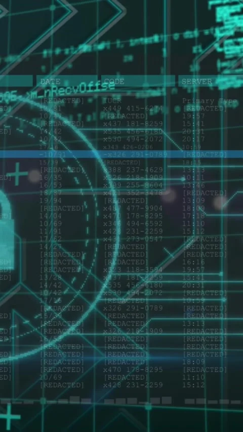 Animation of security padlock icon and data processing over grid network against Stock Footage 344766027