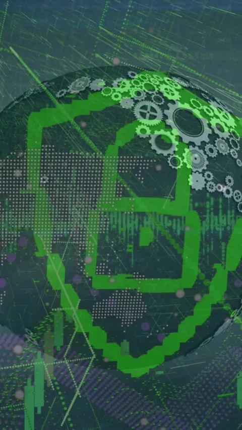 Animation of security padlock icon over spinning globe, world map and data Stock Footage 344745830