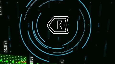 Animation of security shield and message icon and data processing against black Stock Footage 312645796